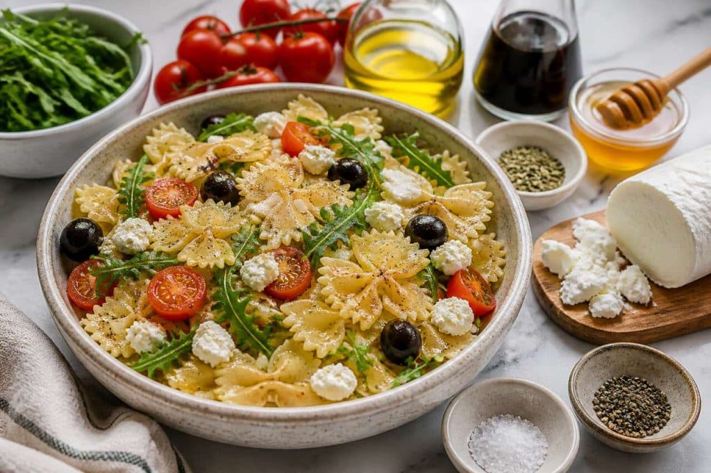 Recette facile de salade de farfalles au chèvre frais