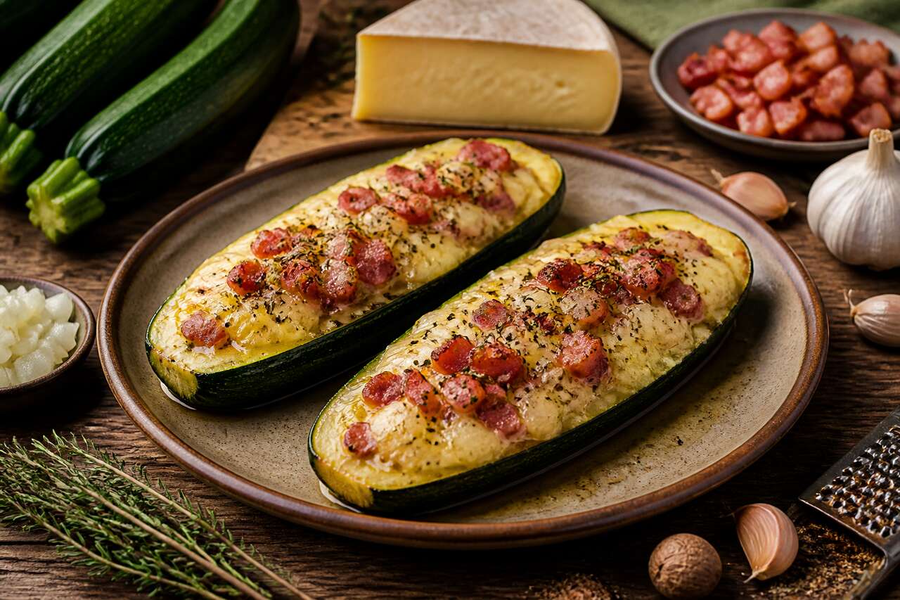 Recette de courgettes farcies au reblochon fondant