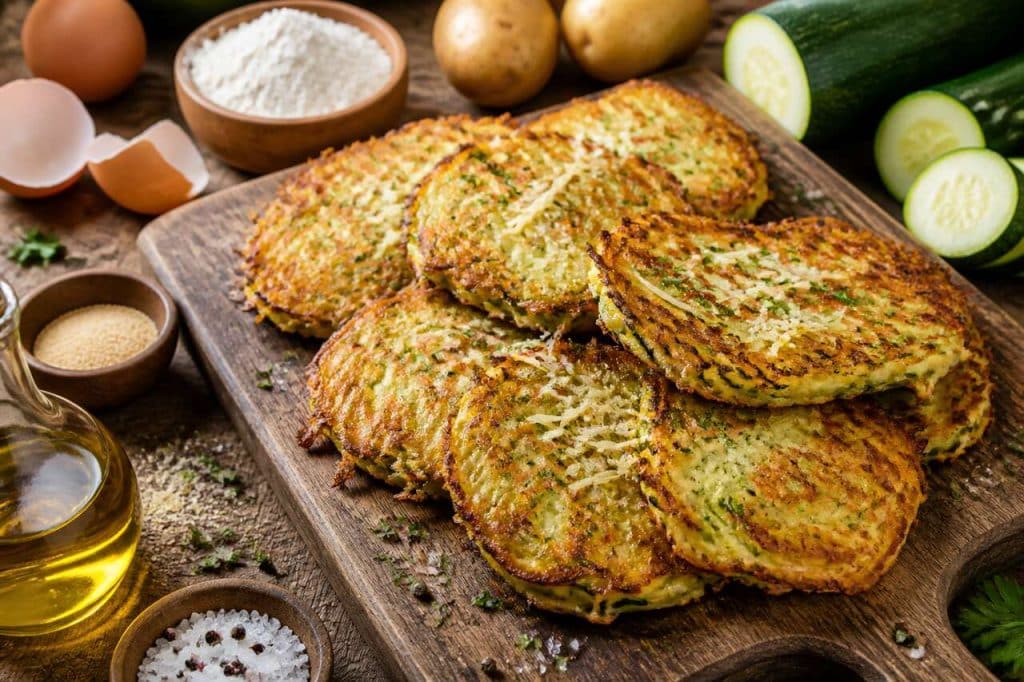Recette facile de crêpes de courgettes et pommes de terre