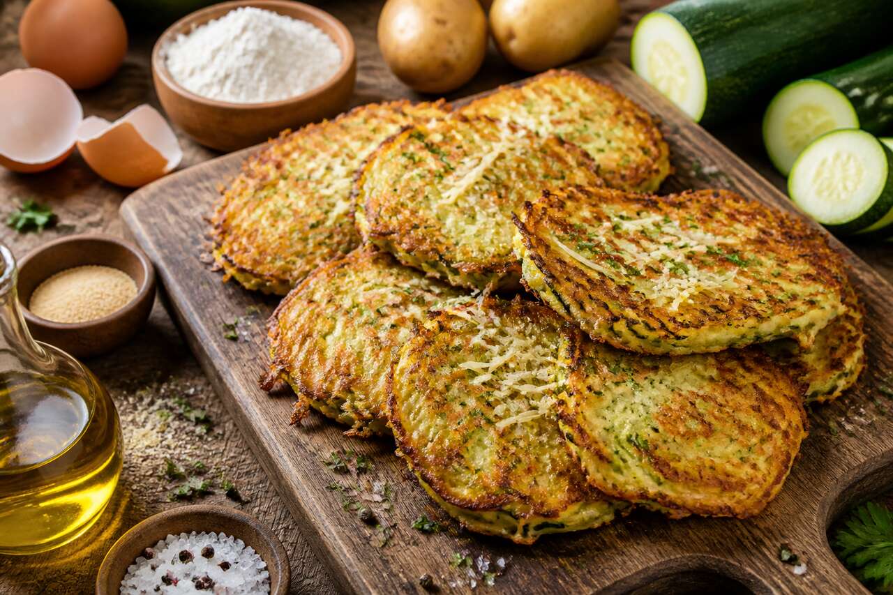 Recette facile de crêpes de courgettes et pommes de terre
