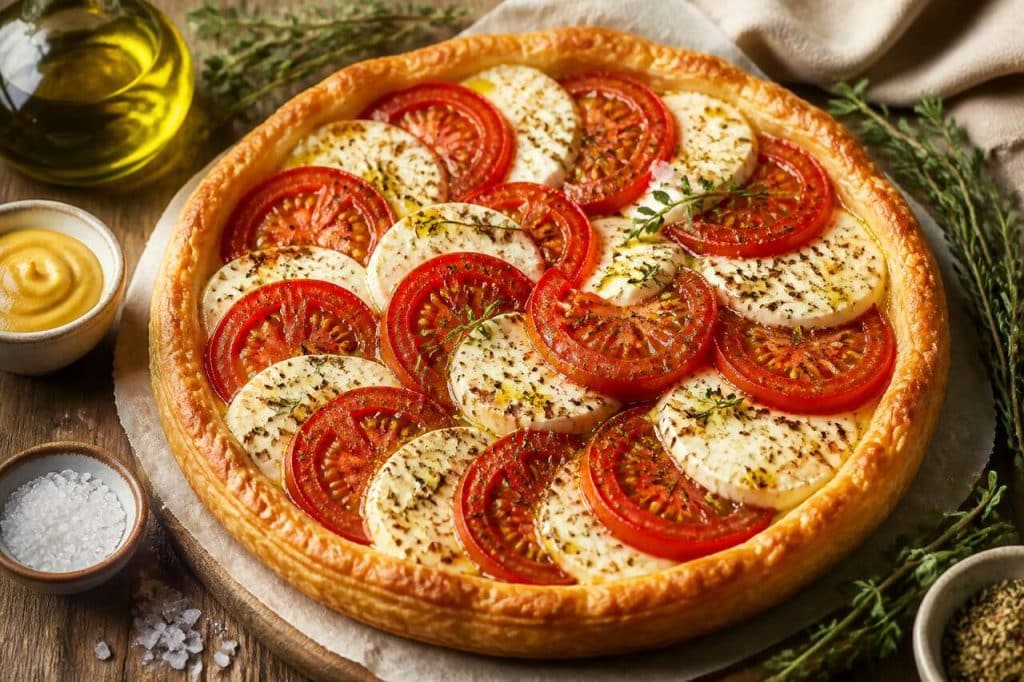 Recette de tarte aux tomates et mozzarella facile et gourmande