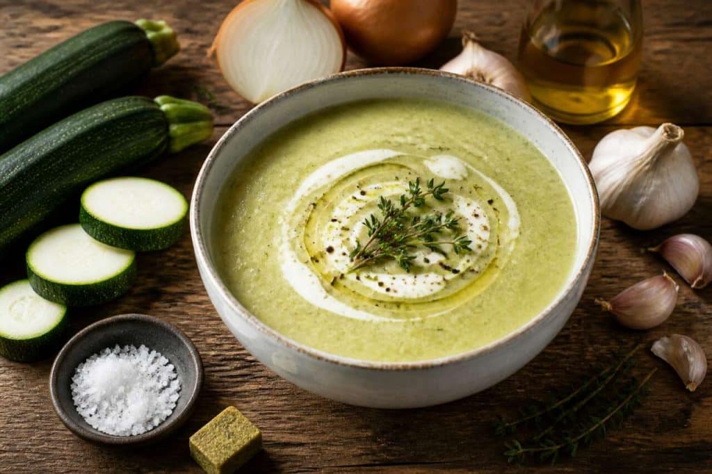 Recette du velouté de courgettes au thym