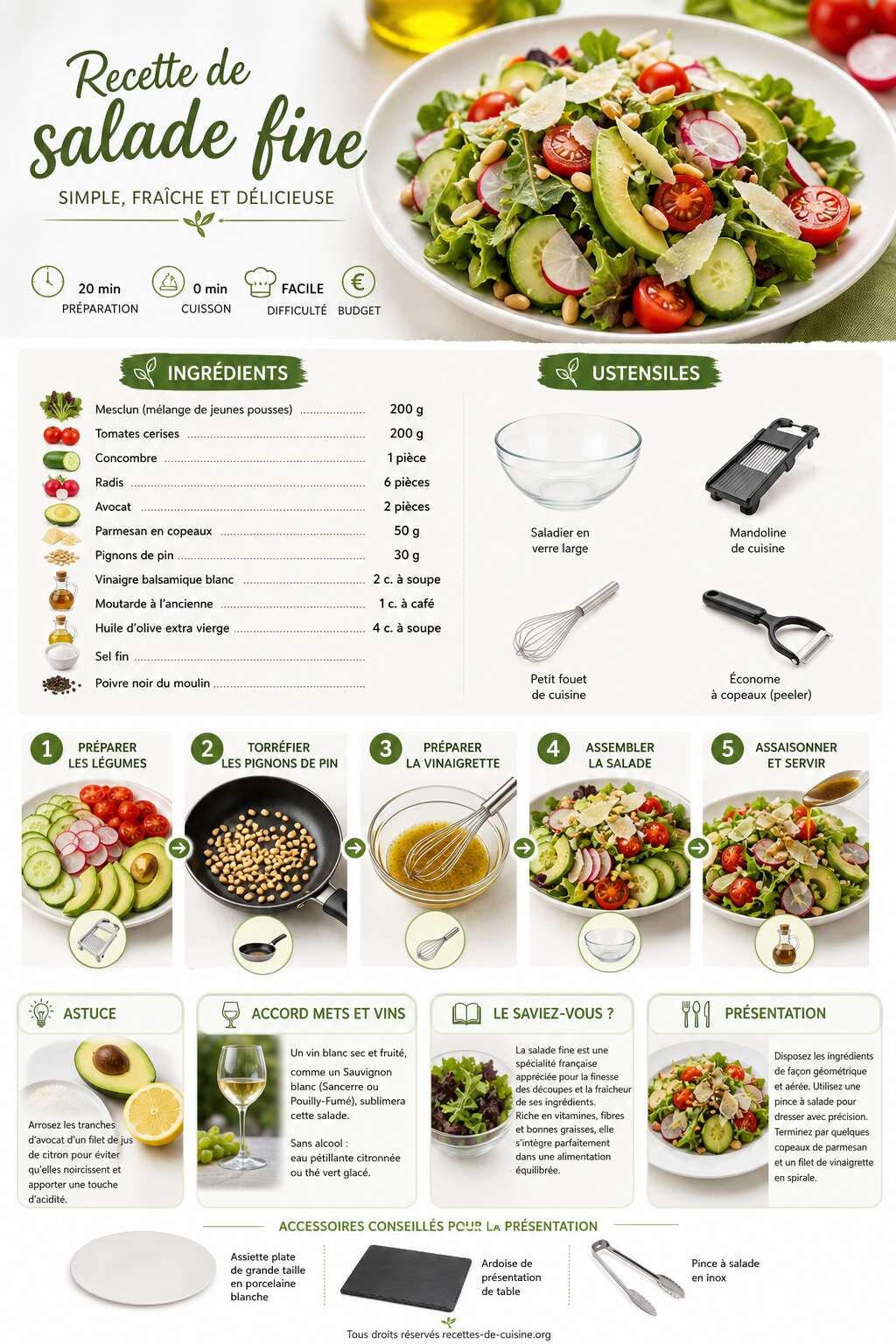 Fiche recette Recette de salade fine : simple, fra&icirc;che et d&eacute;licieuse