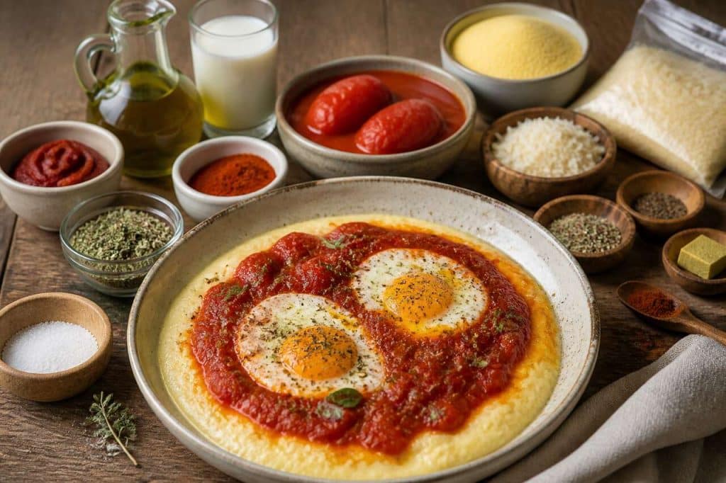 Recette de tomates aux œufs et polenta provençale