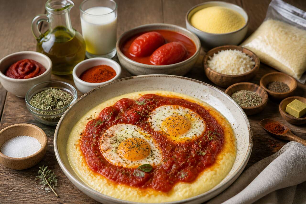 Recette de tomates aux œufs et polenta provençale