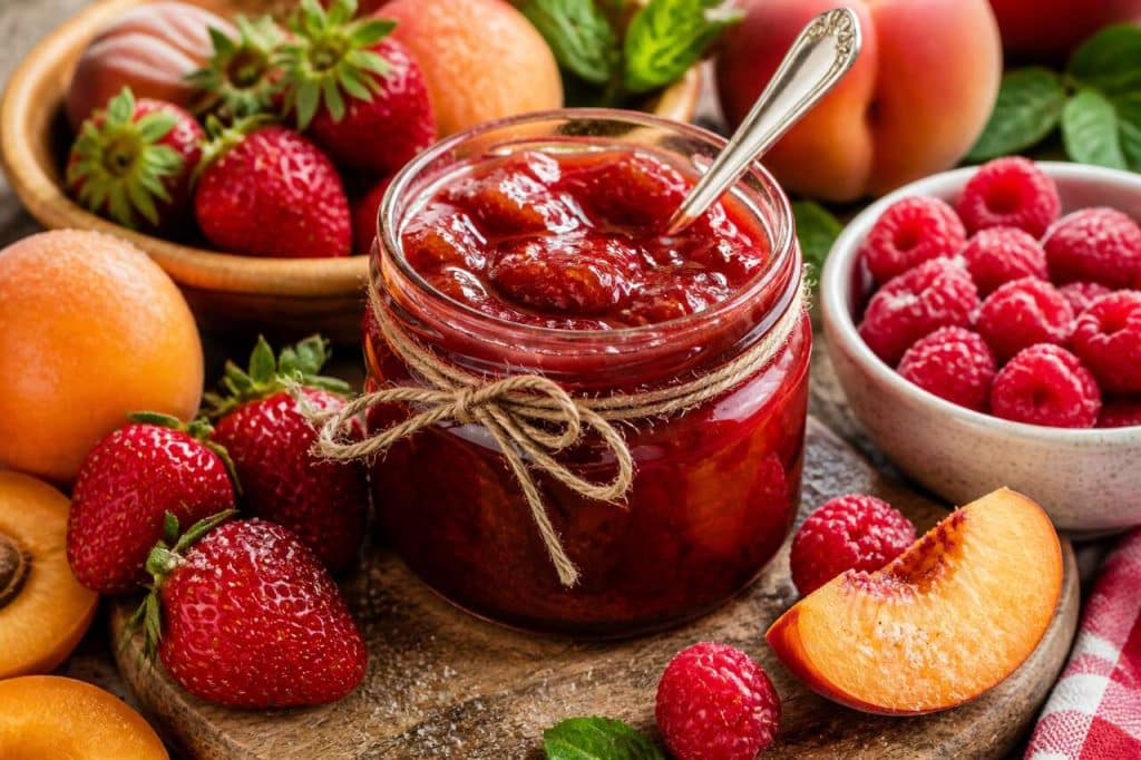 Recette de confiture aux quatre fruits maison