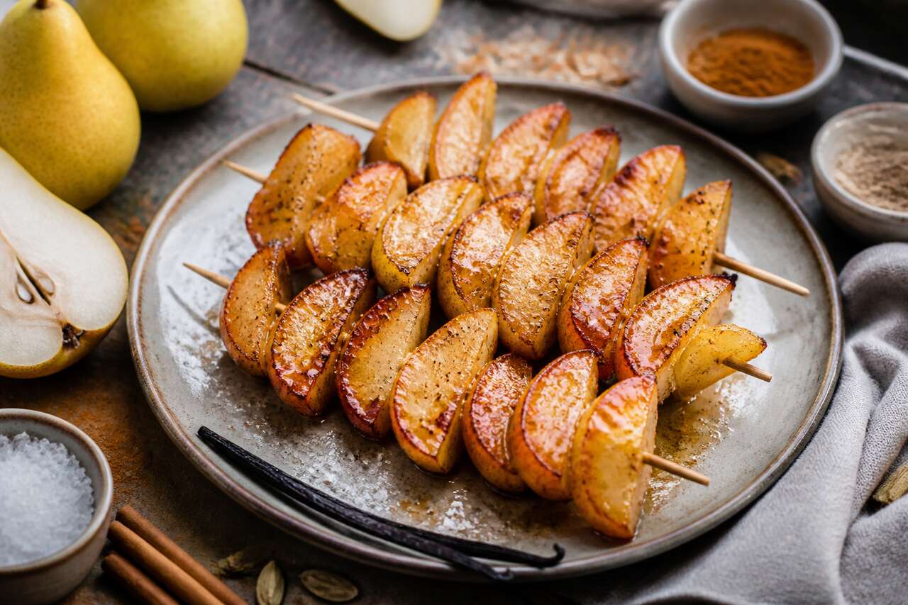 Recette de brochettes de poires Guyot