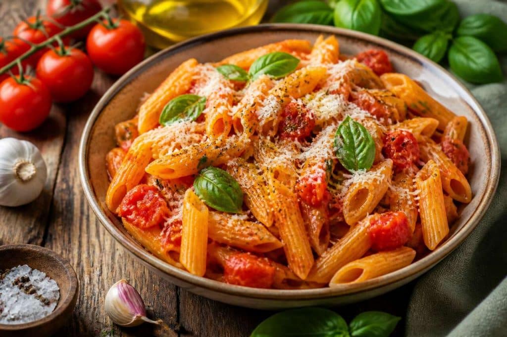 Recette de pâtes aux tomates fraîches et au pastissimo