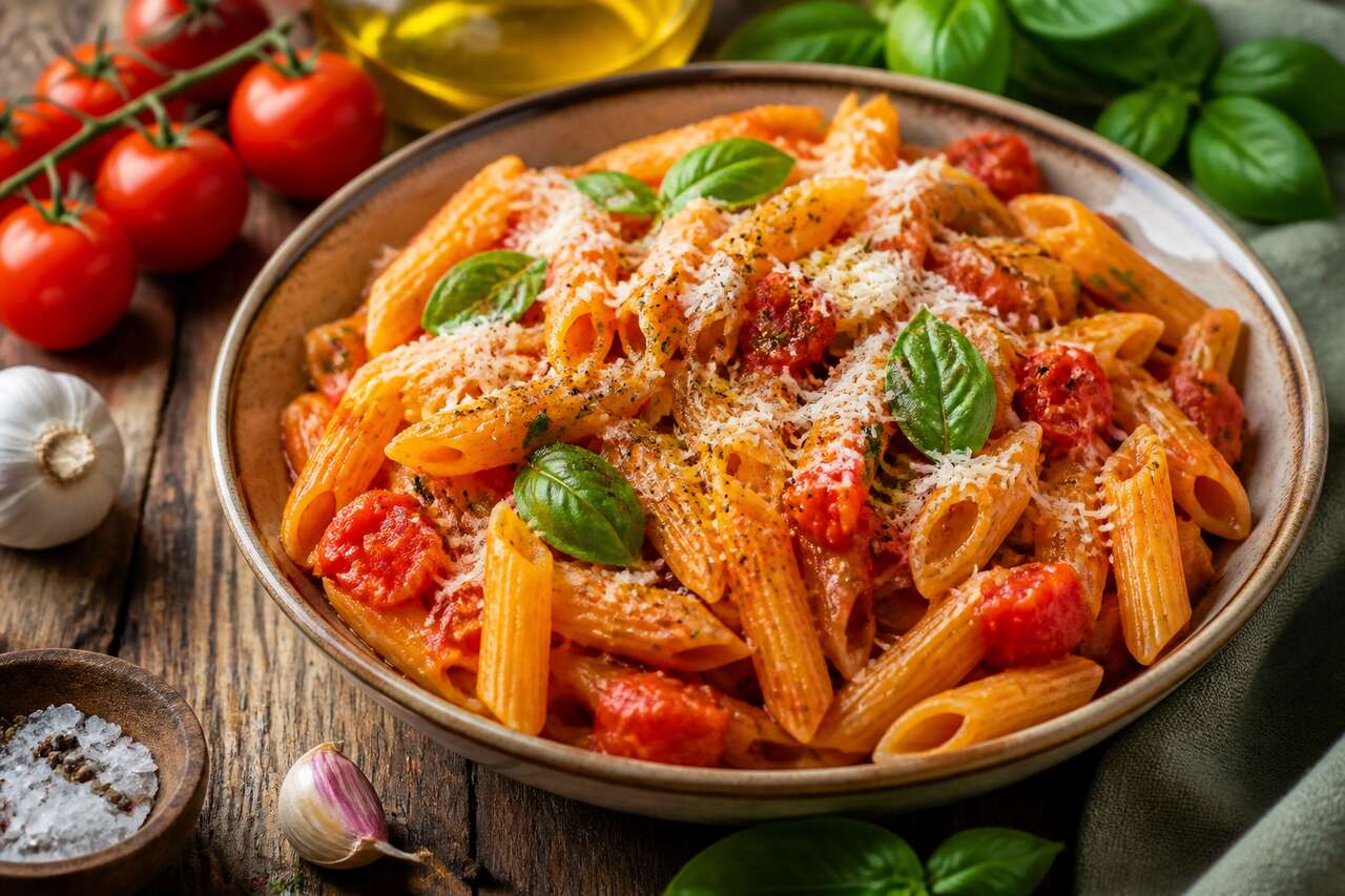 Recette de pâtes aux tomates fraîches et au pastissimo