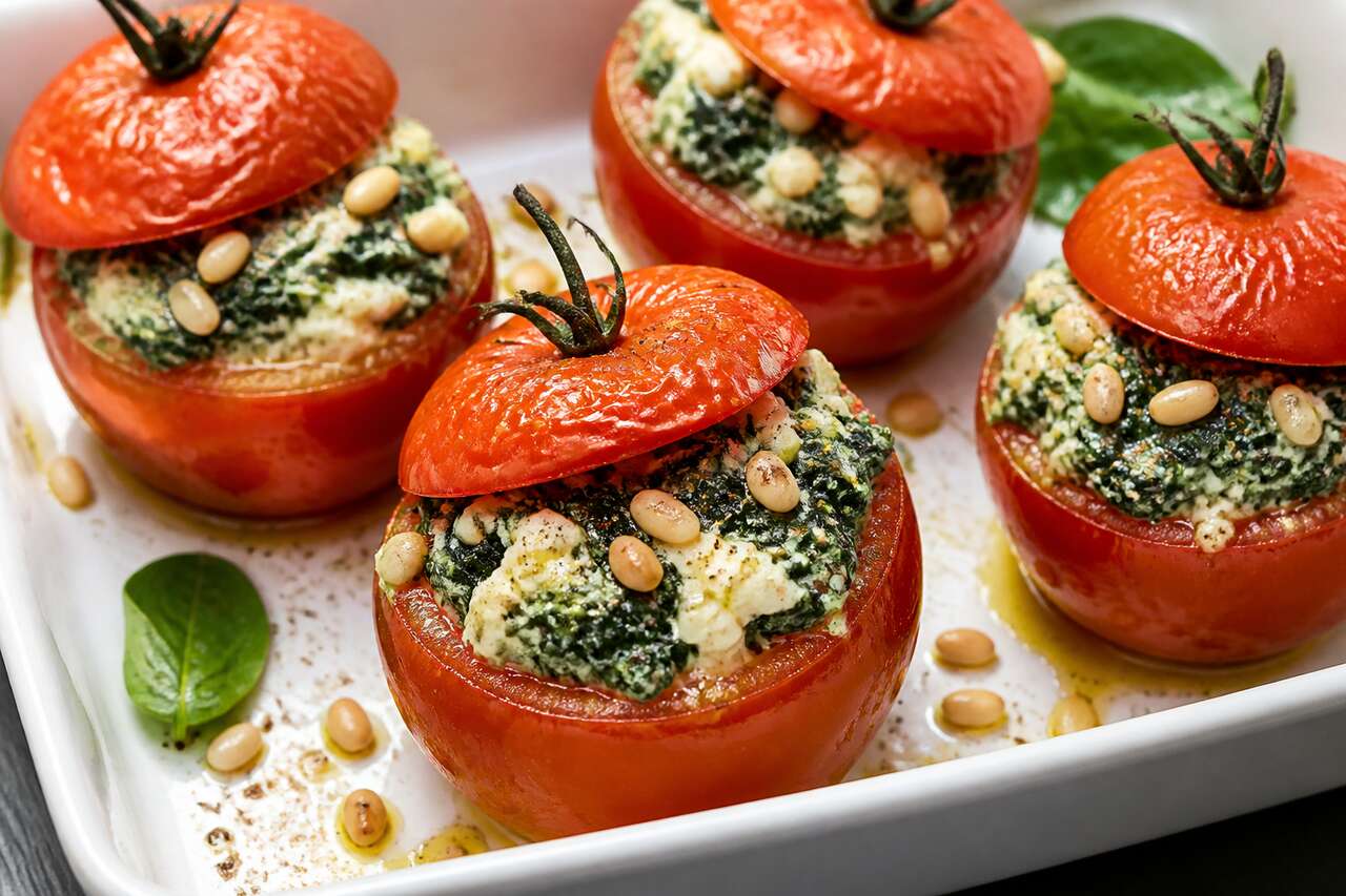 Recette de tomates surprises aux épinards