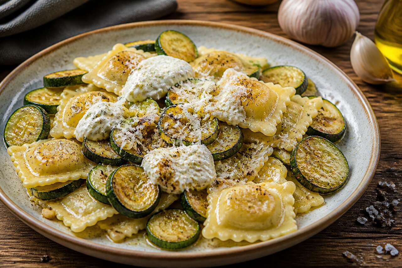 Recette facile de courgettes aux ravioles