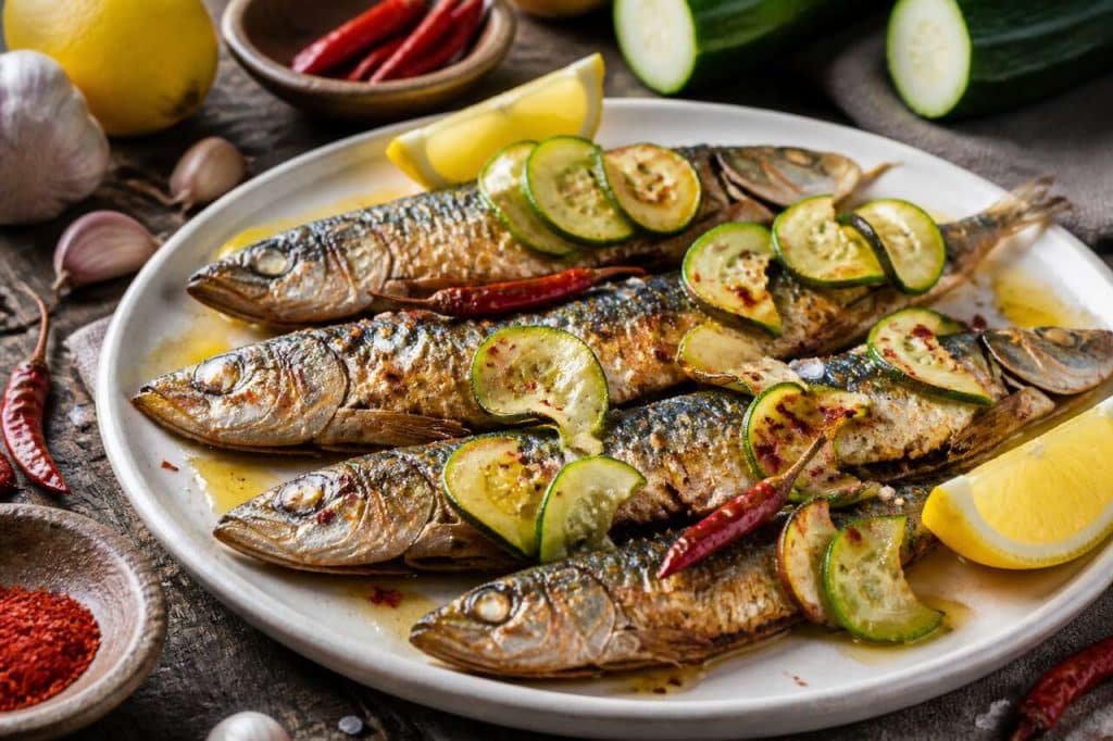 Recette de sardines frites et courgettes aux piments