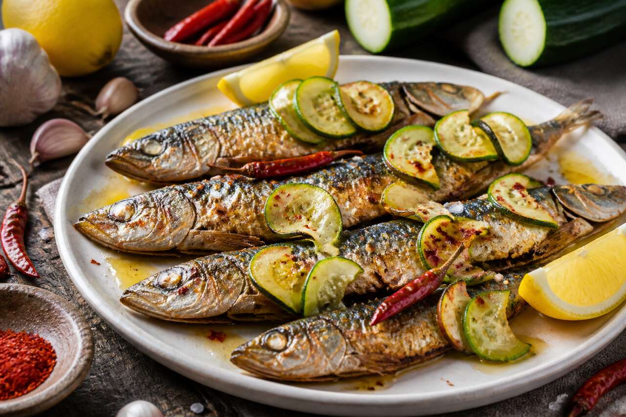 Recette de sardines frites et courgettes aux piments