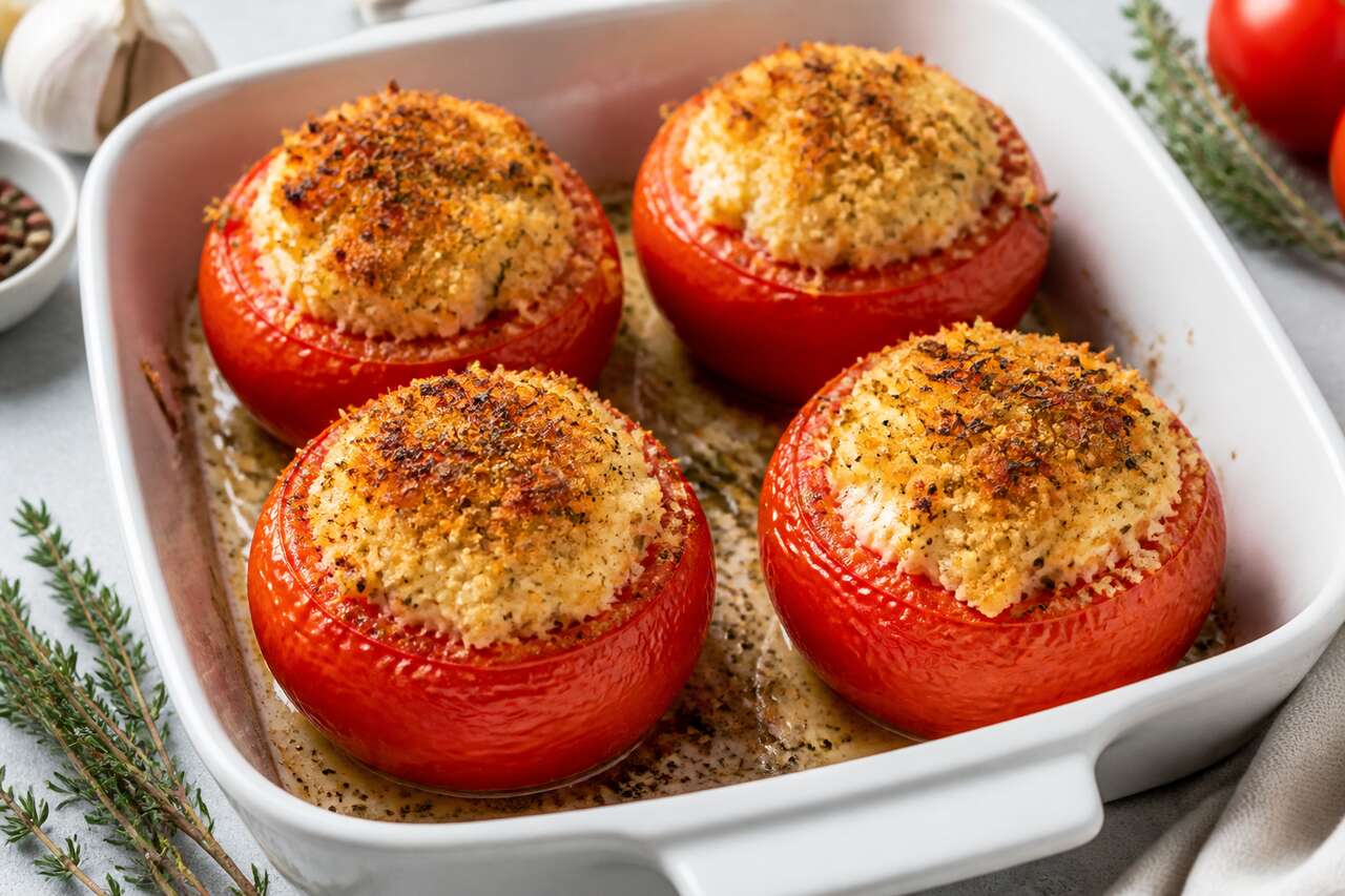 Recette de tomates farcies au crottin de Chavignol