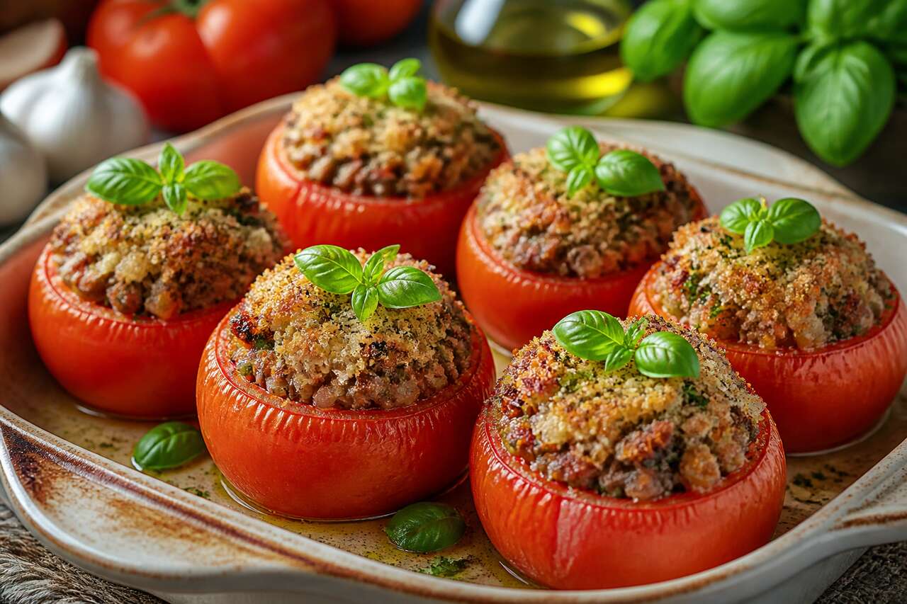 Recette de tomates farcies au basilic à la française