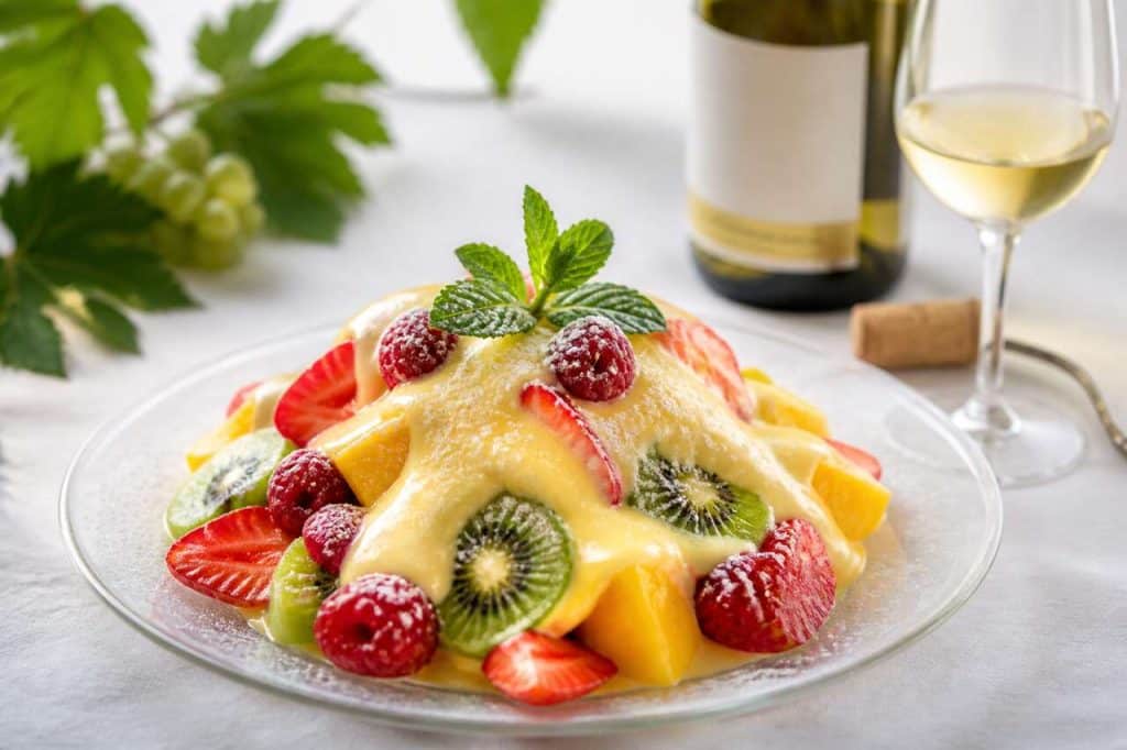 Recette de mosaïque de fruits au sabayon de Montlouis