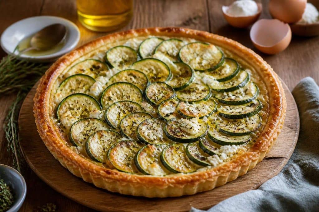 Recette de tarte au chèvre et aux courgettes de Bénédicte