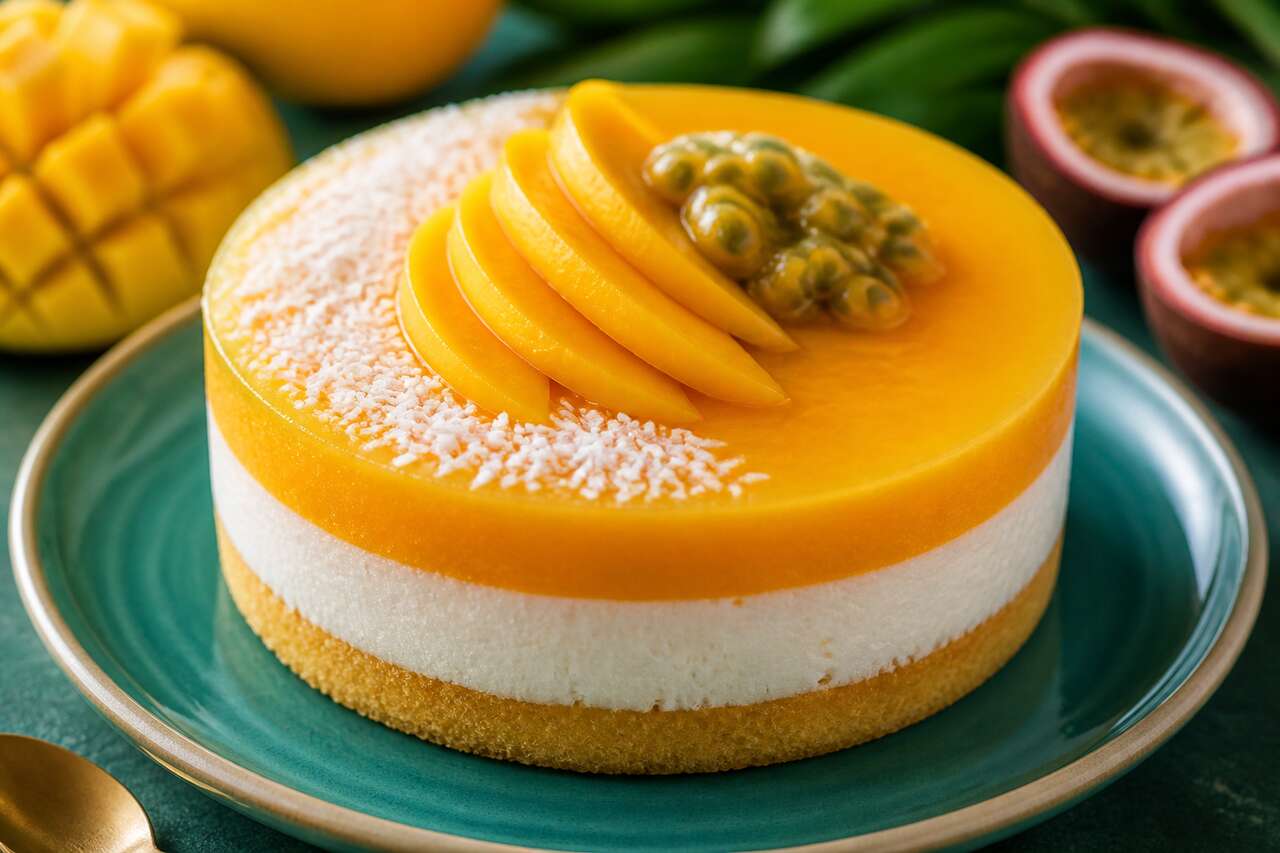 Recette d'entremets coco, mangue et passion