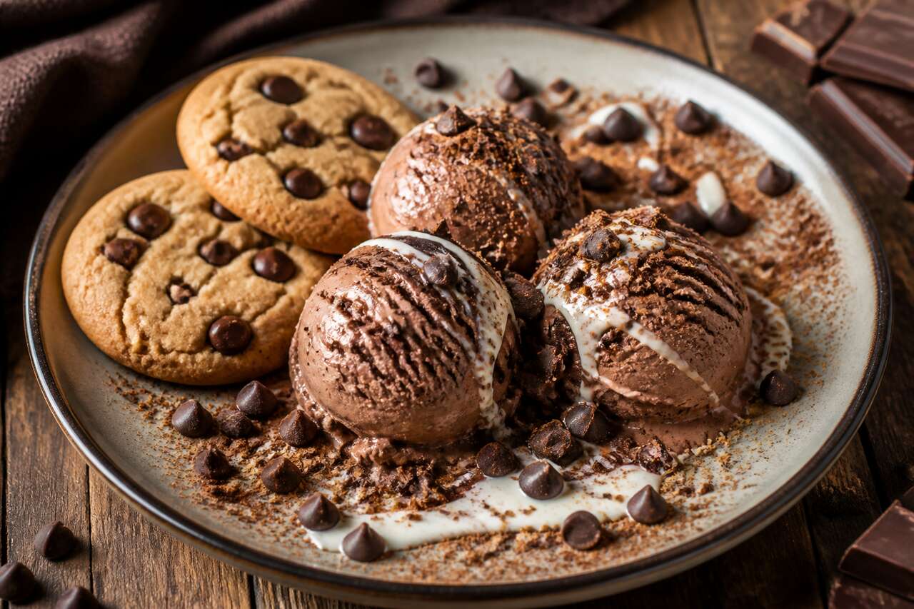 Recette de boules de glace au chocolat et leurs biscuits