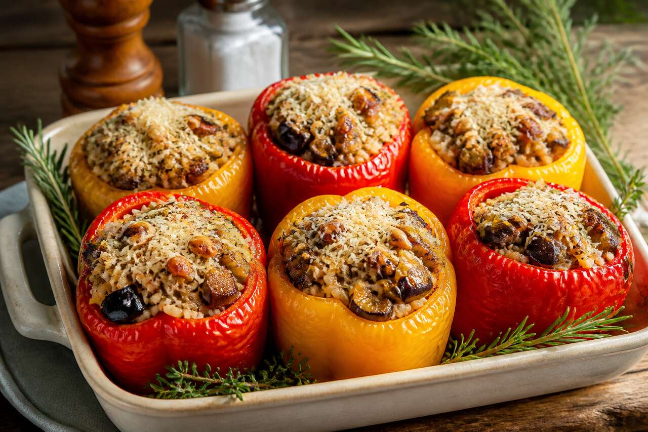 Recette de poivrons farcis à l'aubergine : un plat savoureux et coloré