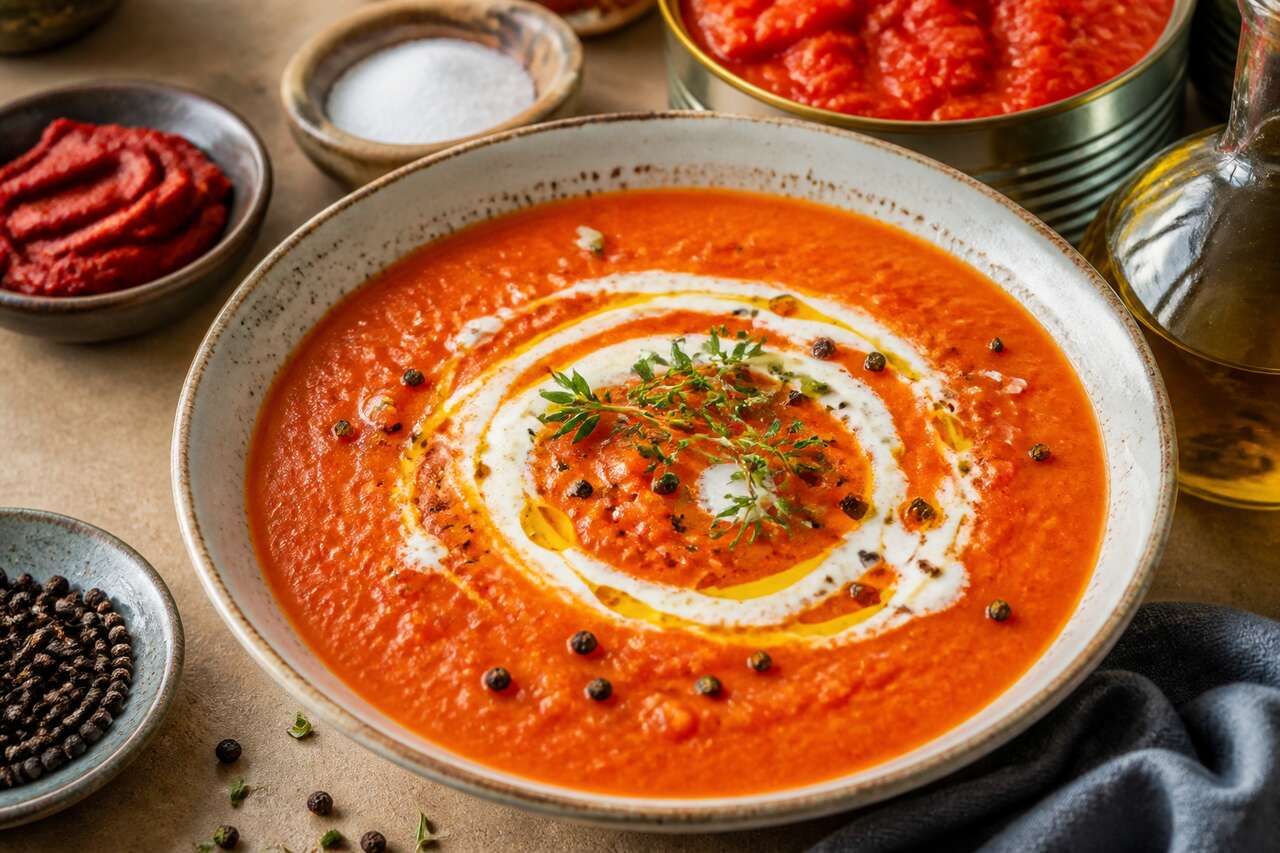 Recette du crémeux de tomates au poivre noir