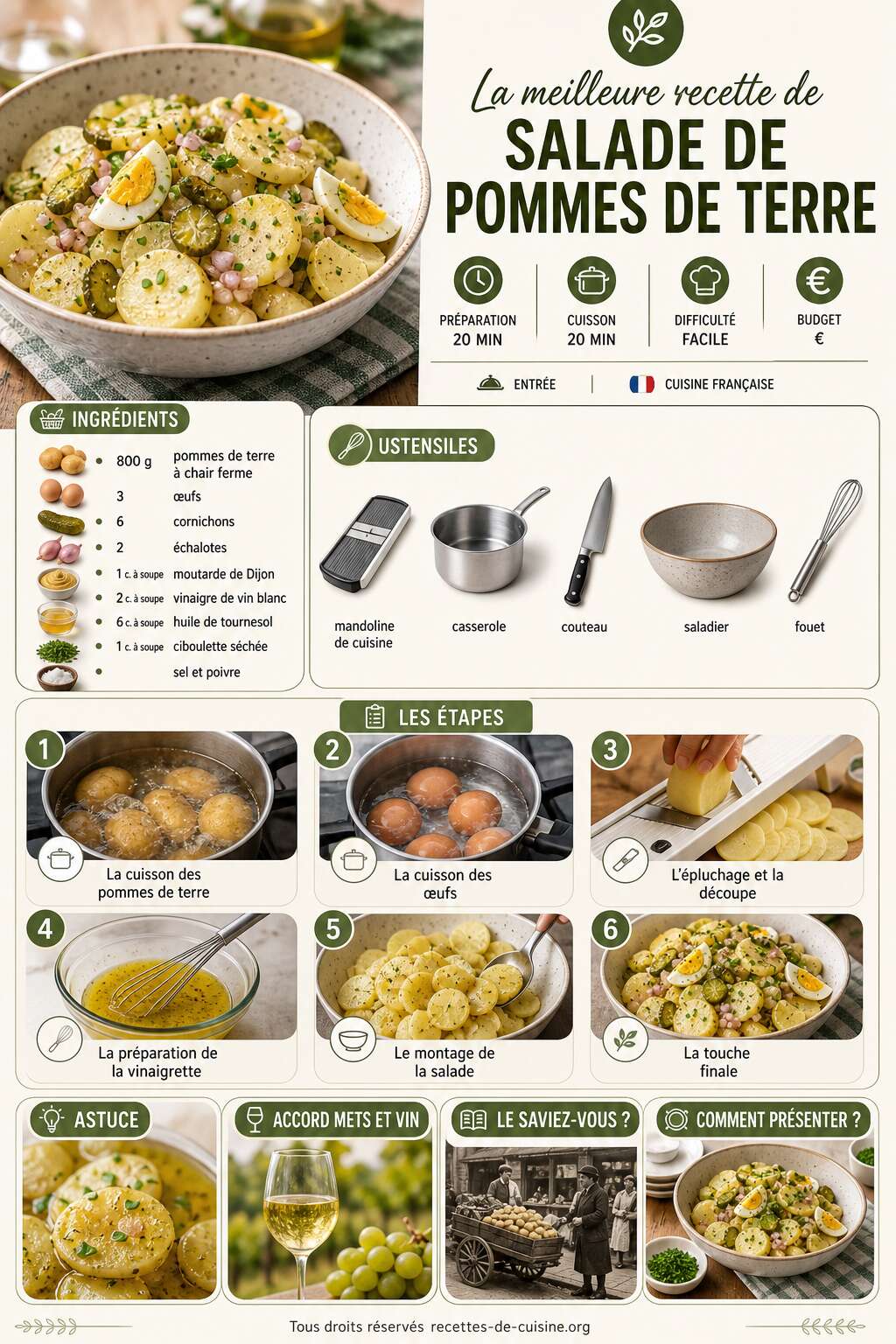 Fiche recette La meilleure recette de salade de pommes de terre
