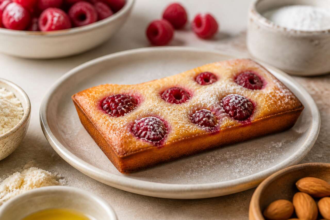 Recette du financier aux framboises