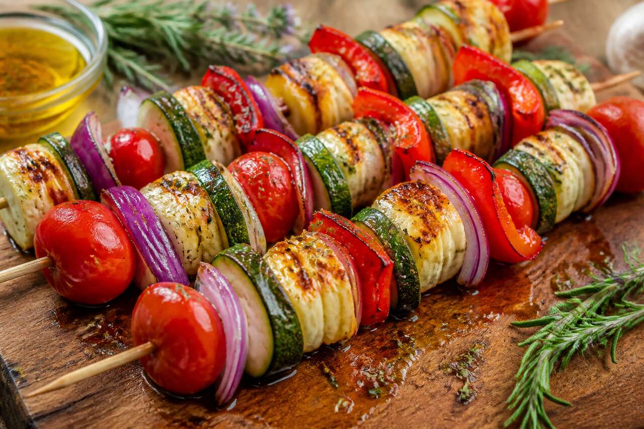 Recette de brochettes de picodons aux légumes