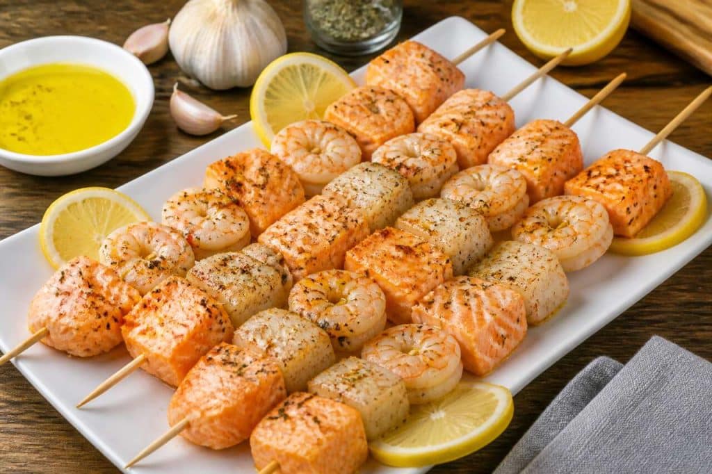 Recette facile de brochettes de la mer