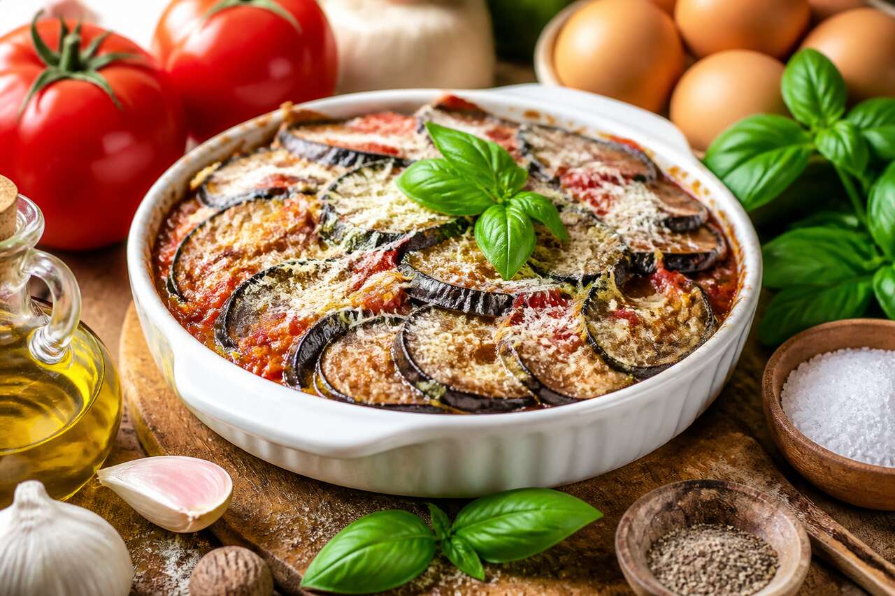 Recette du papeton d'aubergines aux tomates bien mûres