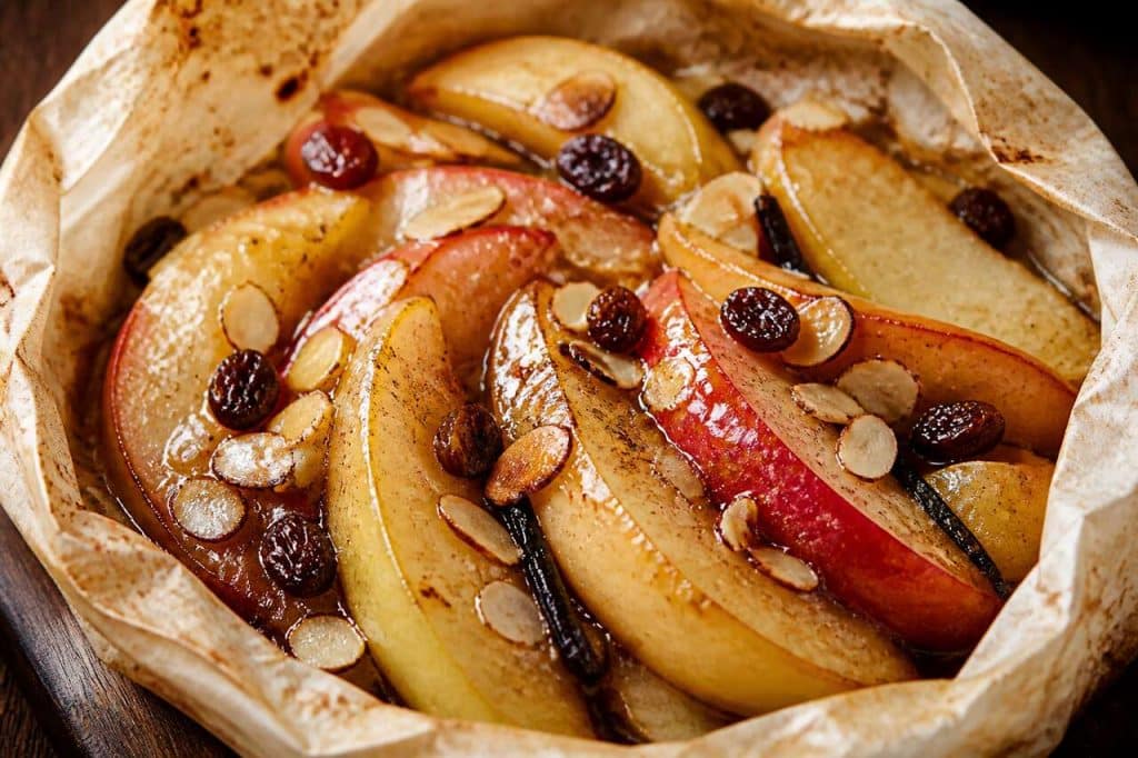 Recette de fruits du verger en papillote