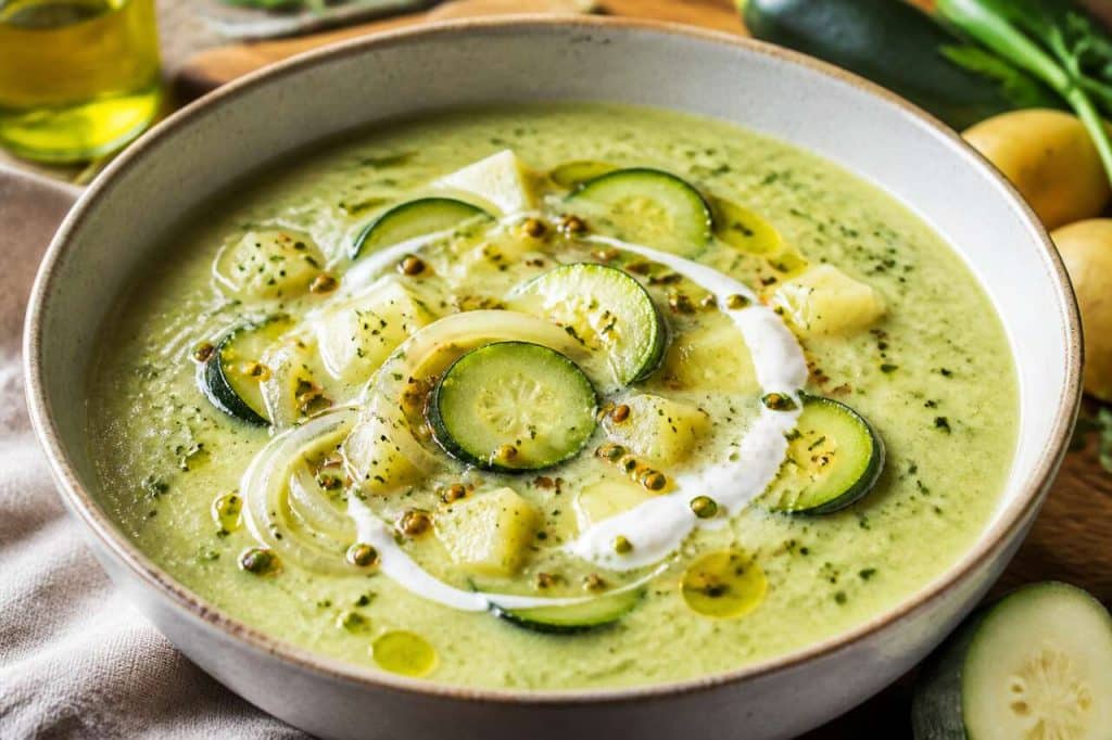 Recette de soupe de courgettes à la moutarde