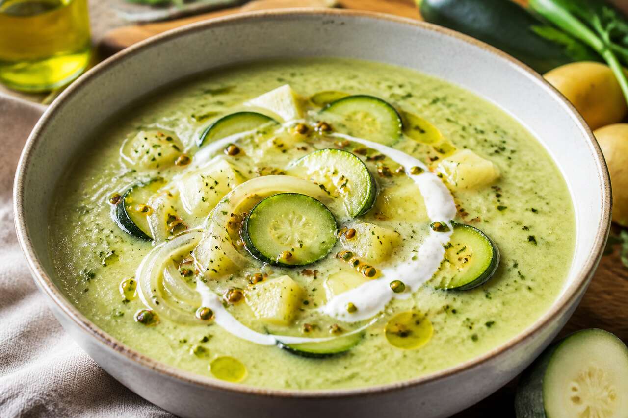 Recette de soupe de courgettes à la moutarde