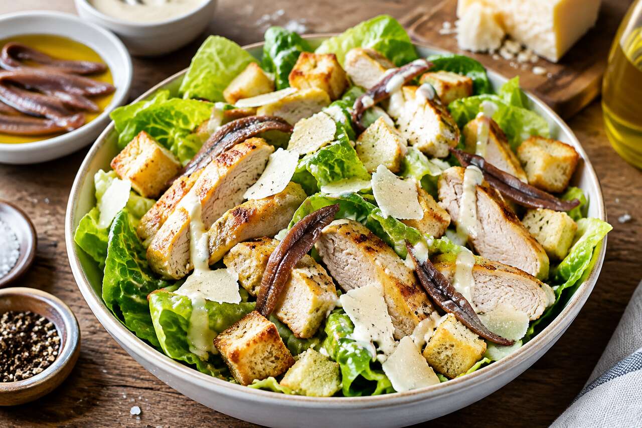 Recette de salade César express : simple, rapide et délicieuse