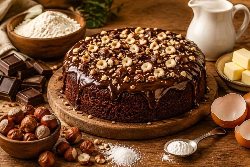 Recette du cake au chocolat et aux noisettes