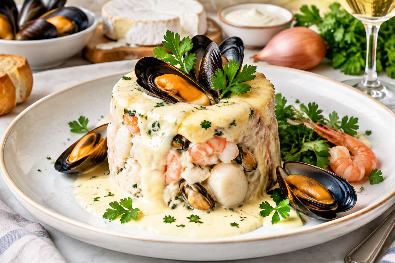 Recette de timbale de fruits de mer au camembert