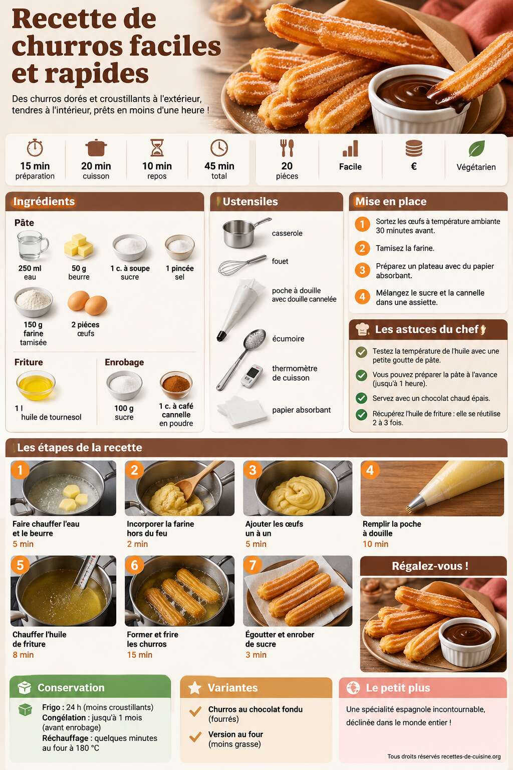 Fiche recette Recette de churros faciles et rapides Fiche recette Recette de churros faciles et rapides