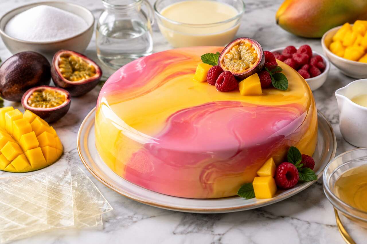 Recette de glaçage miroir à la pulpe de fruit