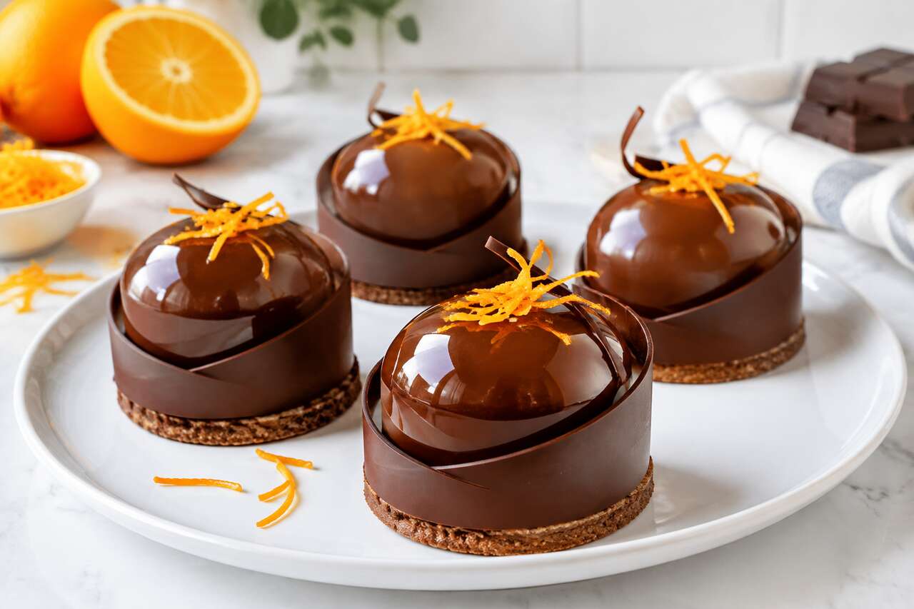Recette d'entremets individuels chocolat orange