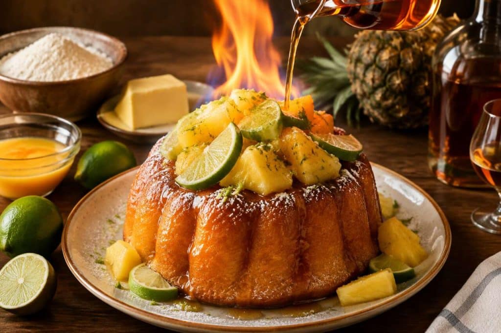 Recette du baba au rhum, citron vert et ananas