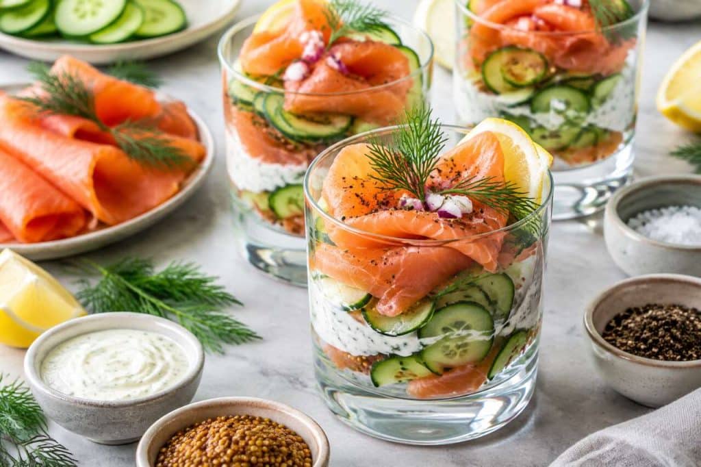 Recette facile de salade de saumon fumé au concombre