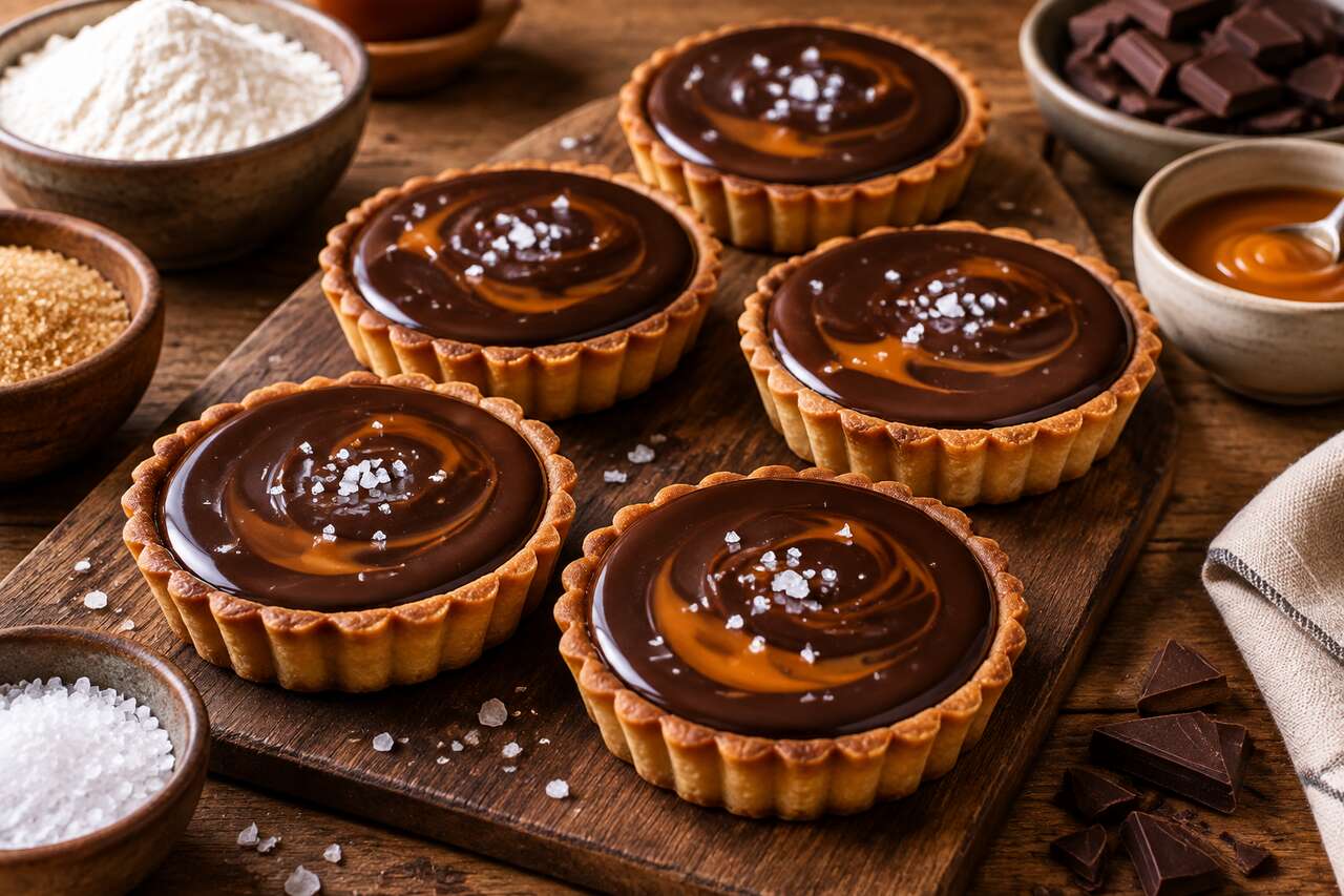 Recette de tartelettes au chocolat et caramel au beurre salé