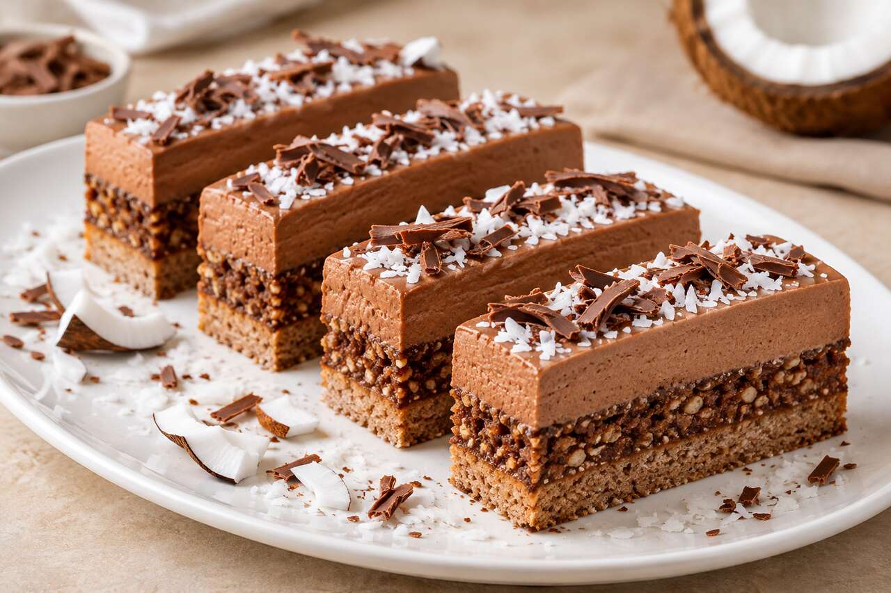 Recette d'entremets chocolat au lait et noix de coco