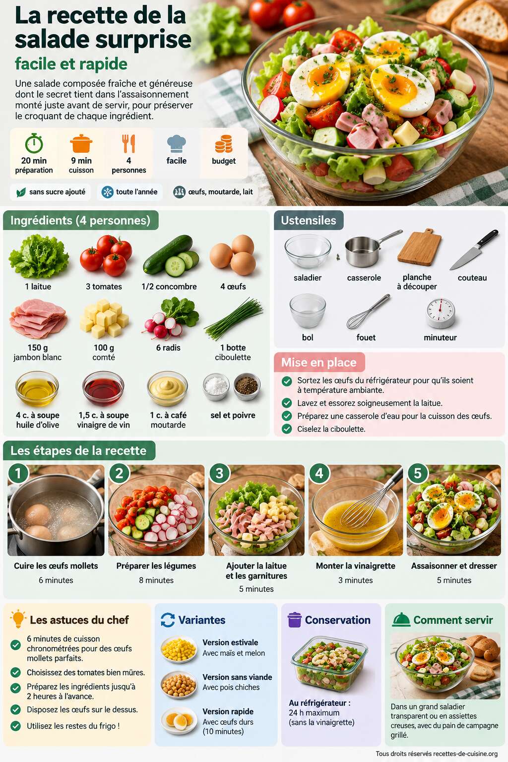 Fiche recette La recette de la salade surprise facile et rapide