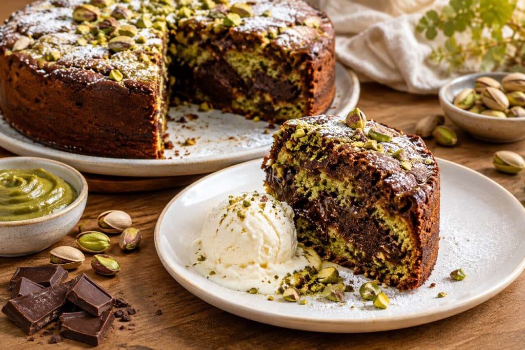 Recette du moelleux pistache chocolat