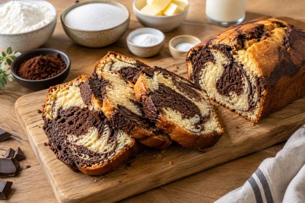 Recette du cake marbré moelleux et gourmand