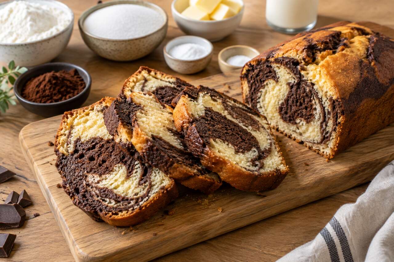 Recette du cake marbré moelleux et gourmand