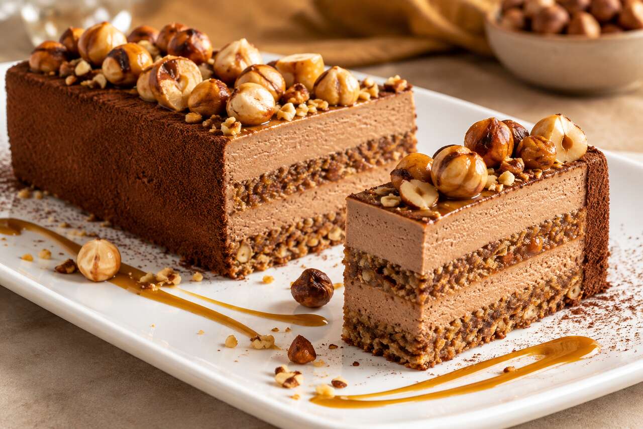 Recette d'entremets aux noisettes