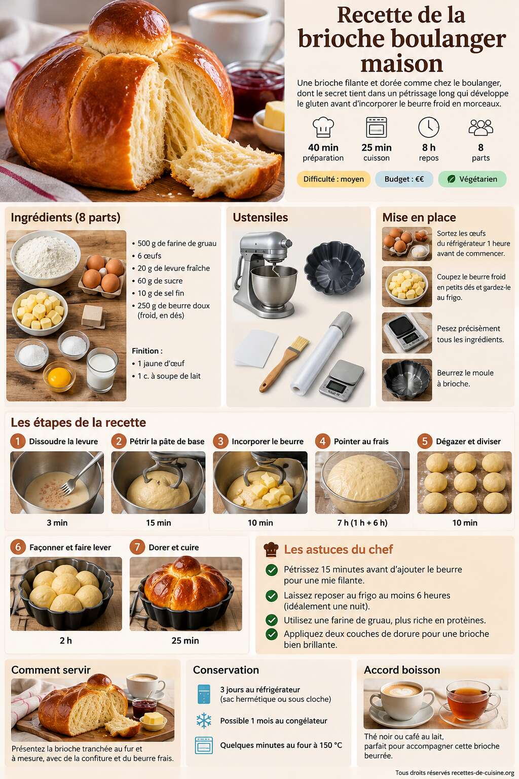 Fiche recette Recette de la brioche boulanger maison Fiche recette Recette de la brioche boulanger maison