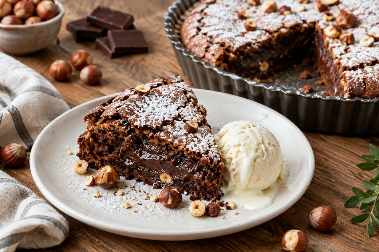 Recette express du gâteau chocolat noisettes